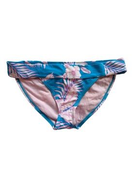 SO Tropical Floral Bikini Bottoms in Teal and Pink Size M